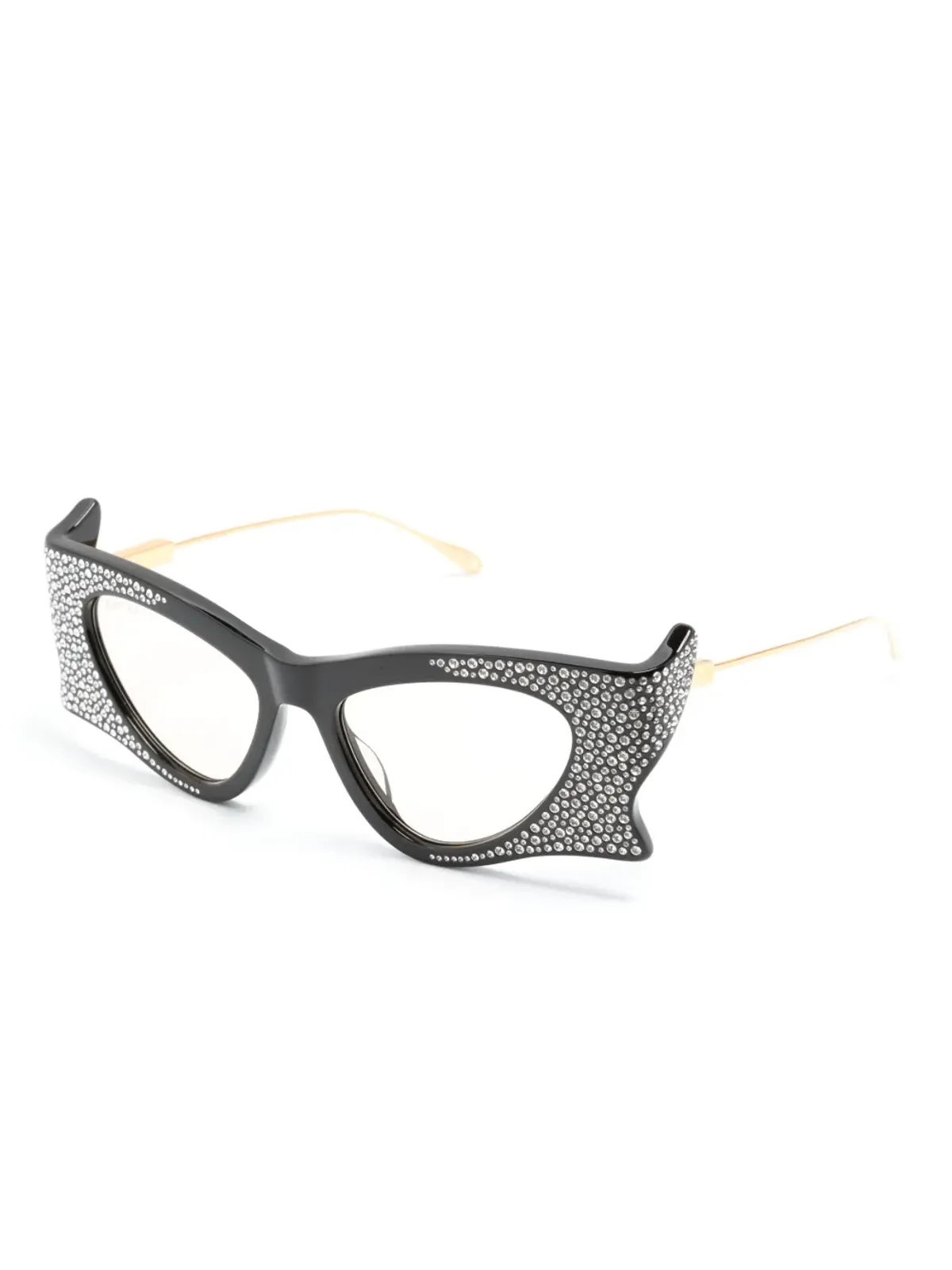Gucci Eyewear クリスタル装飾の不規則形状サングラス - 画像2