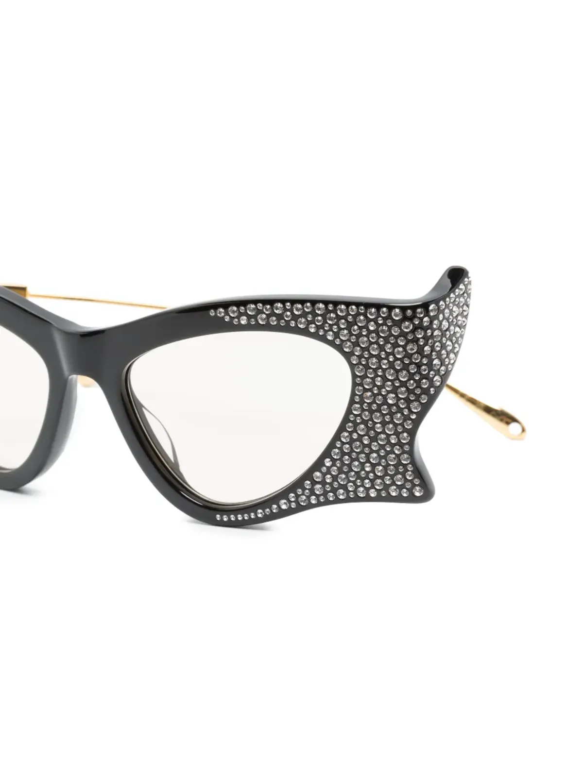 Gucci Eyewear クリスタル装飾の不規則形状サングラス - 画像3