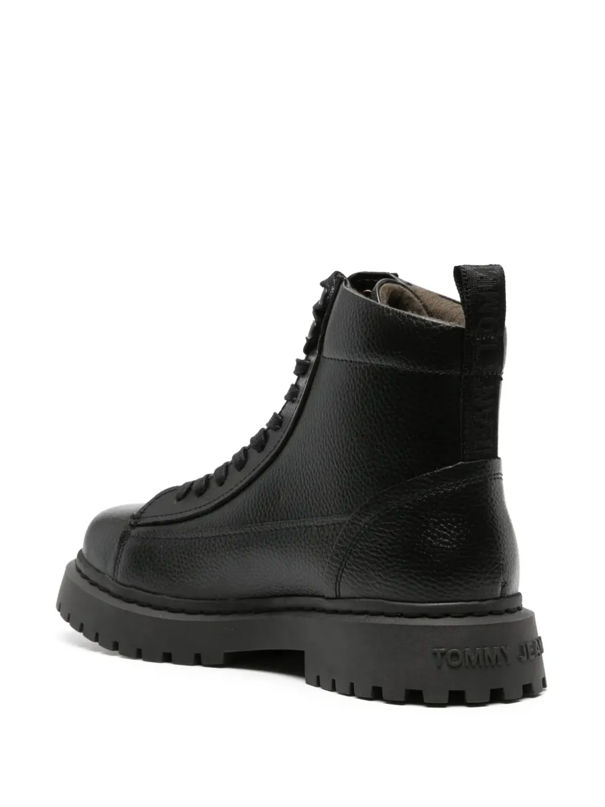Tommy Jeans レースアップ アンクル レザーブーツ - ブラック - 画像3