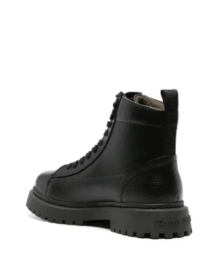 Tommy Jeans レースアップ アンクル レザーブーツ - ブラック - サムネイル3