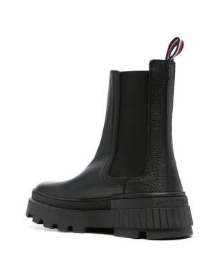 Tommy Hilfiger ラウンドトゥ レザー アンクルブーツ ブラック - サムネイル3