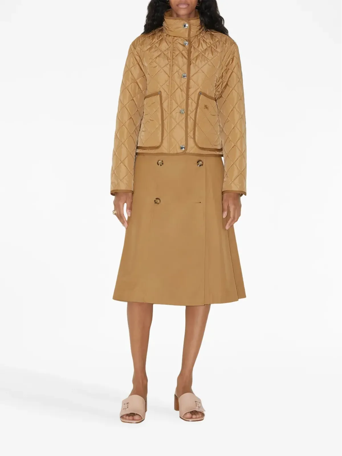 Burberry ベルト付きウエストのフレアスカート - 画像5