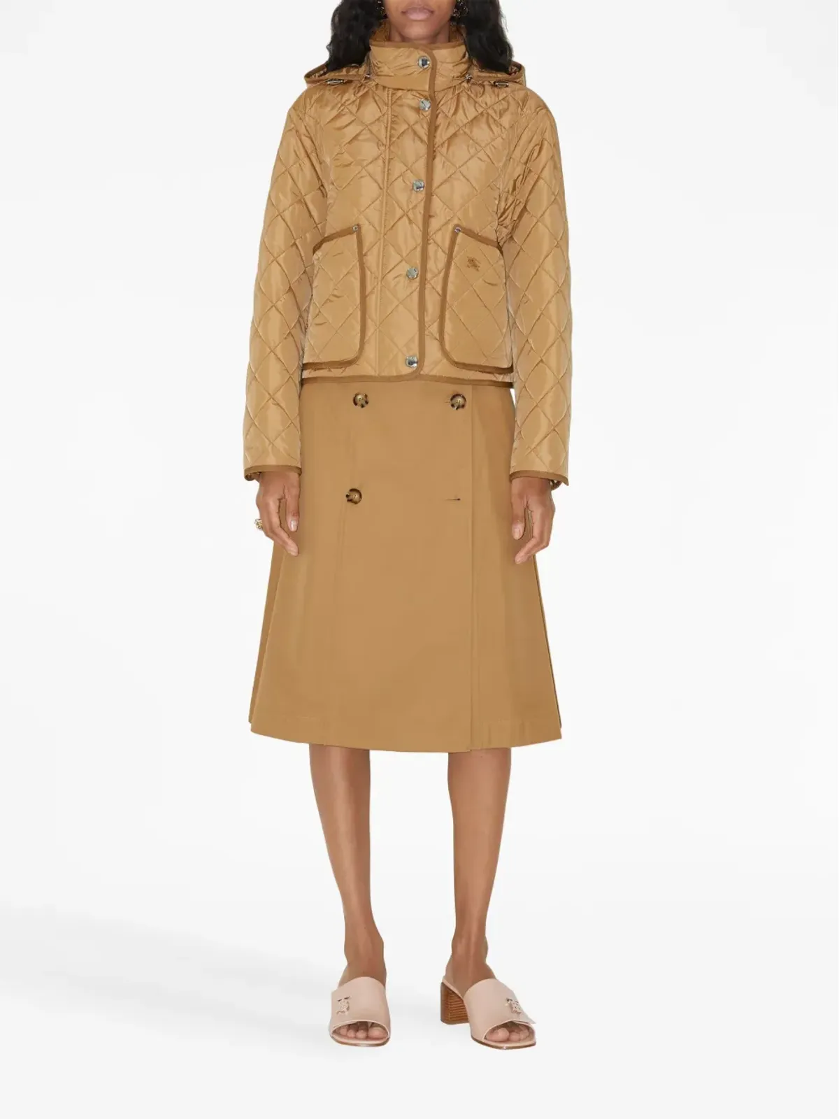 Burberry ベルト付きウエストのフレアスカート - 画像2