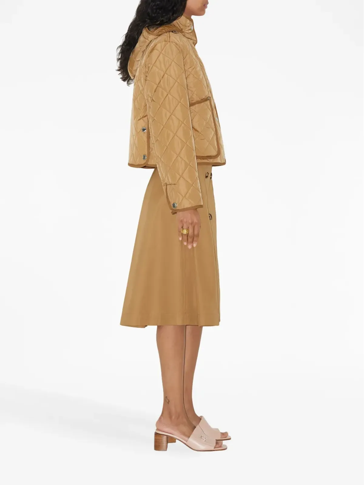 Burberry ベルト付きウエストのフレアスカート - 画像3