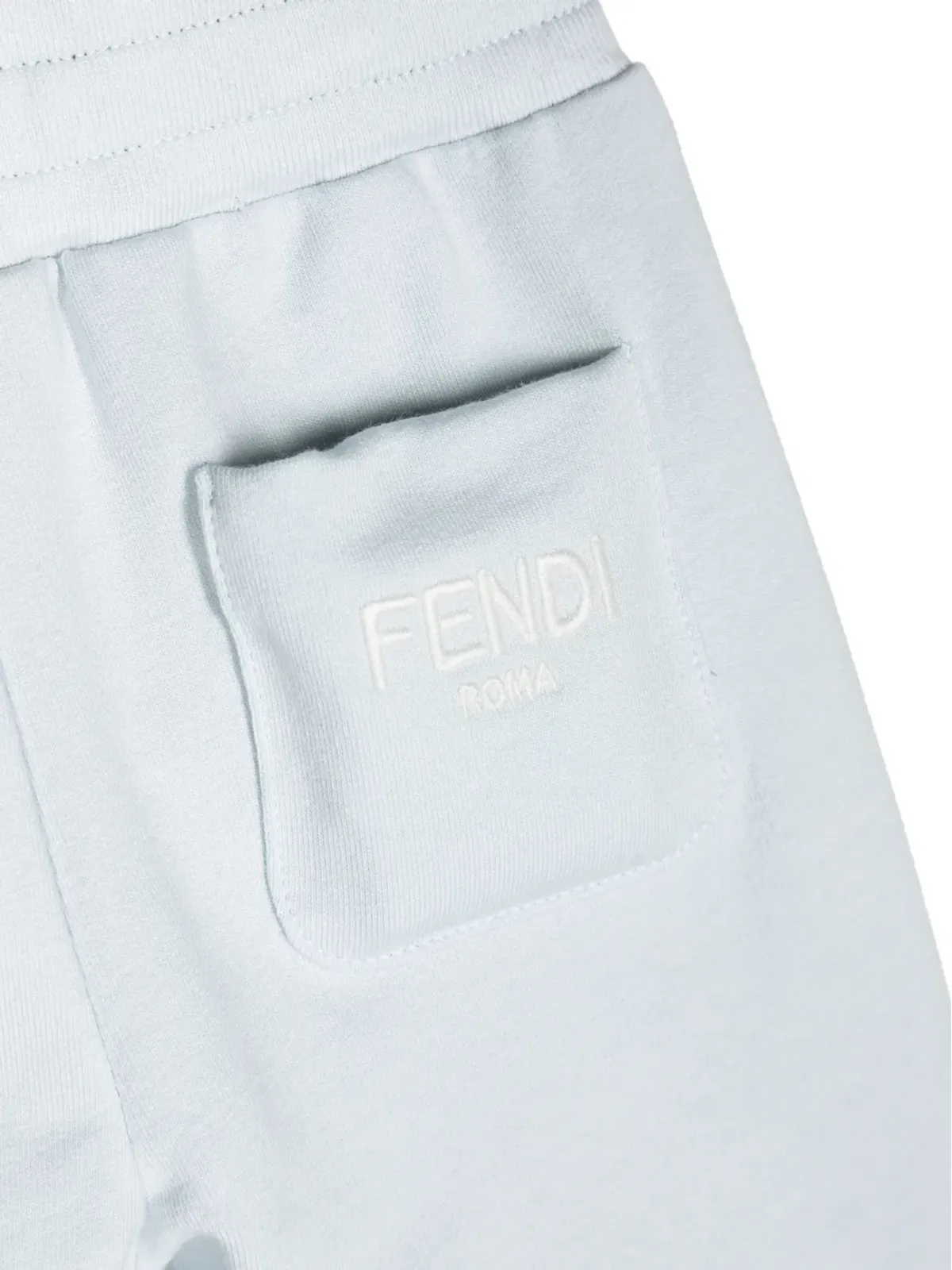 Fendi Kids FFロゴのエラスティック付きブルーのトラックパンツ - 画像3