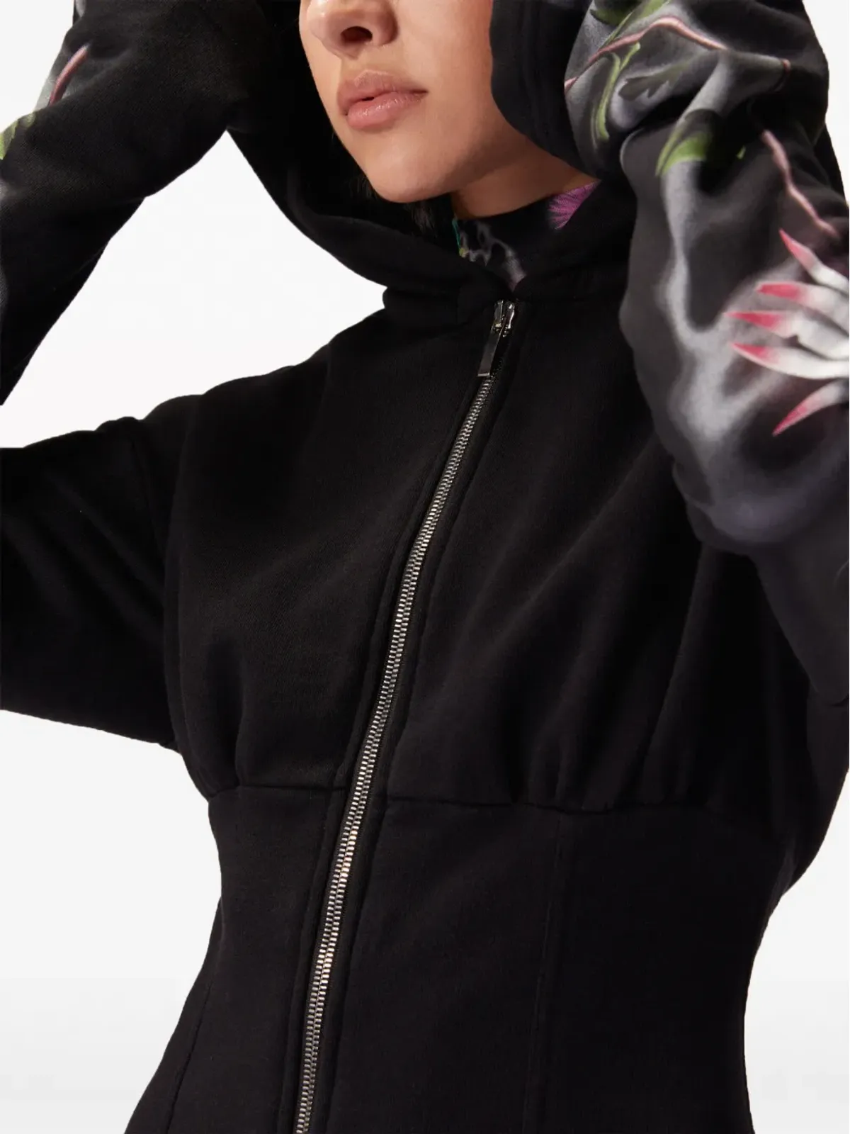 Maccapani 花柄プリント ジップアップフーディ - 画像4