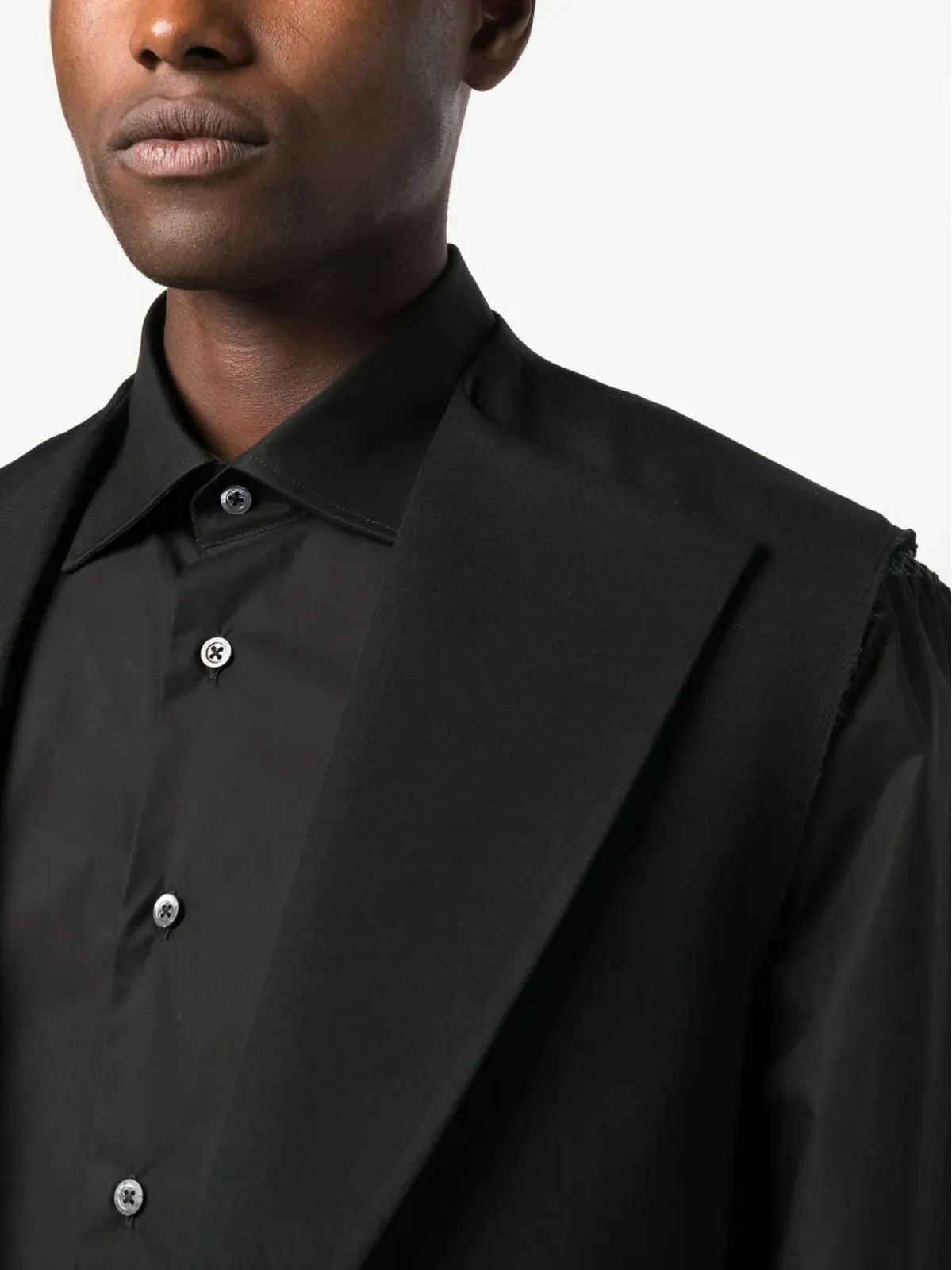 Jil Sander フリンジエッジ テーラード ベスト ブラック - 画像5