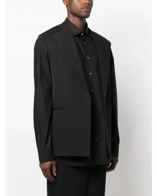 Jil Sander フリンジエッジ テーラード ベスト ブラック - サムネイル3