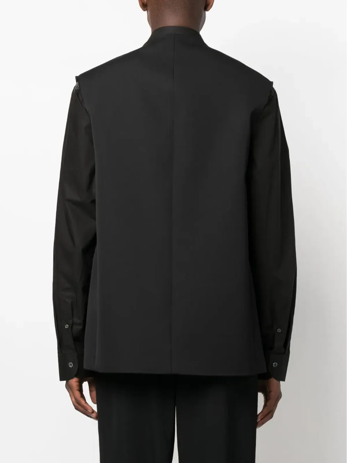 Jil Sander フリンジエッジ テーラード ベスト ブラック - 画像4