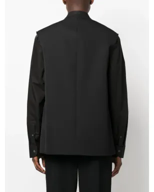 Jil Sander フリンジエッジ テーラード ベスト ブラック - サムネイル4