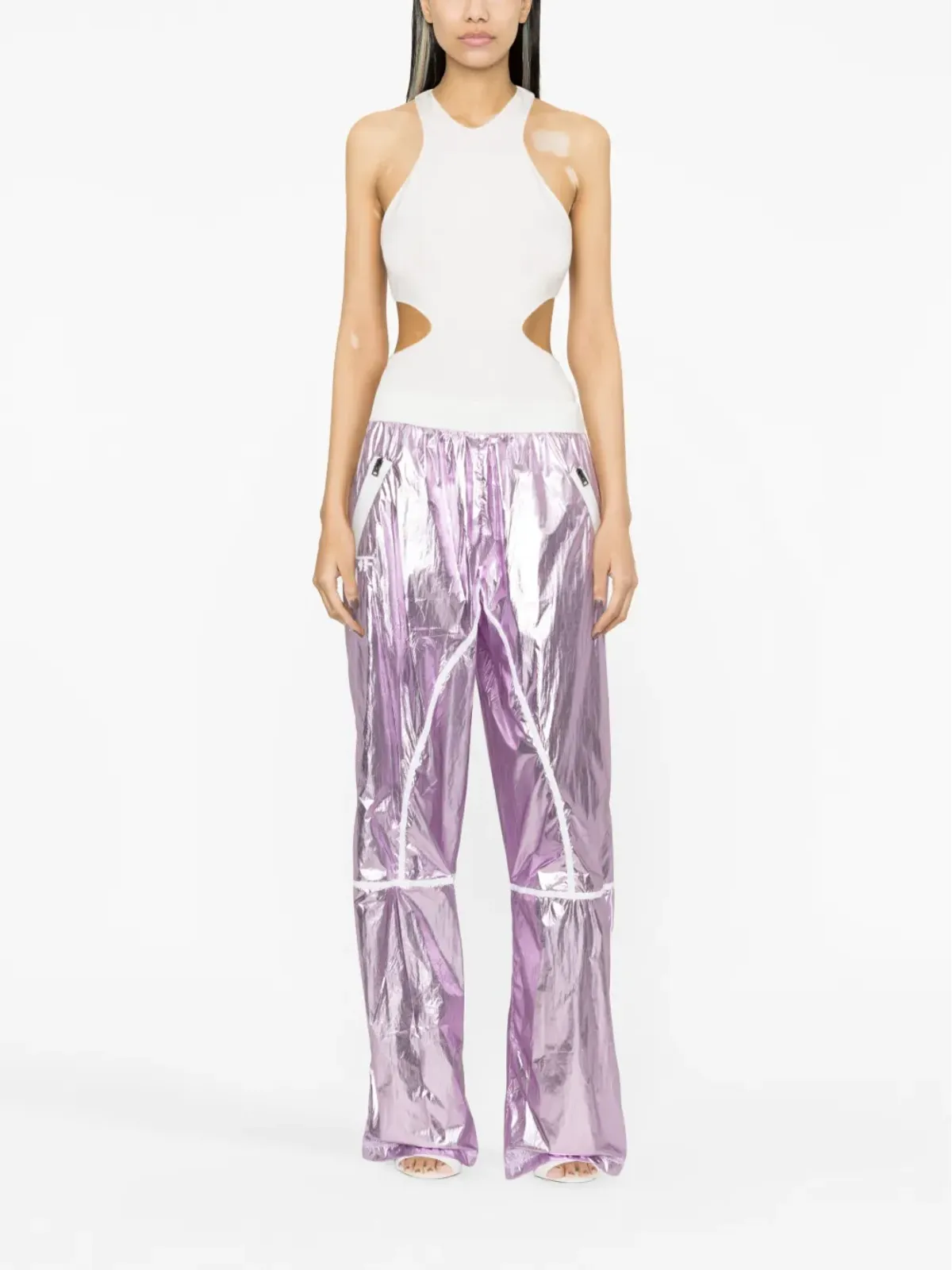TOM FORD ラミネーテッド トラックパンツ - パープル - 画像2
