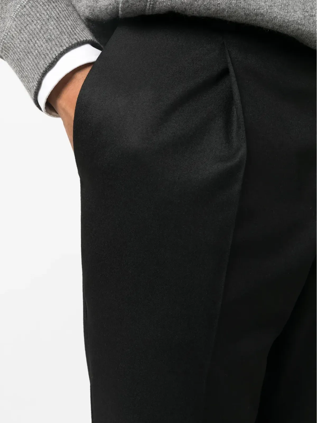 Brunello Cucinelli ミッドライズ ウール チノパンツ - ブラック - 画像5