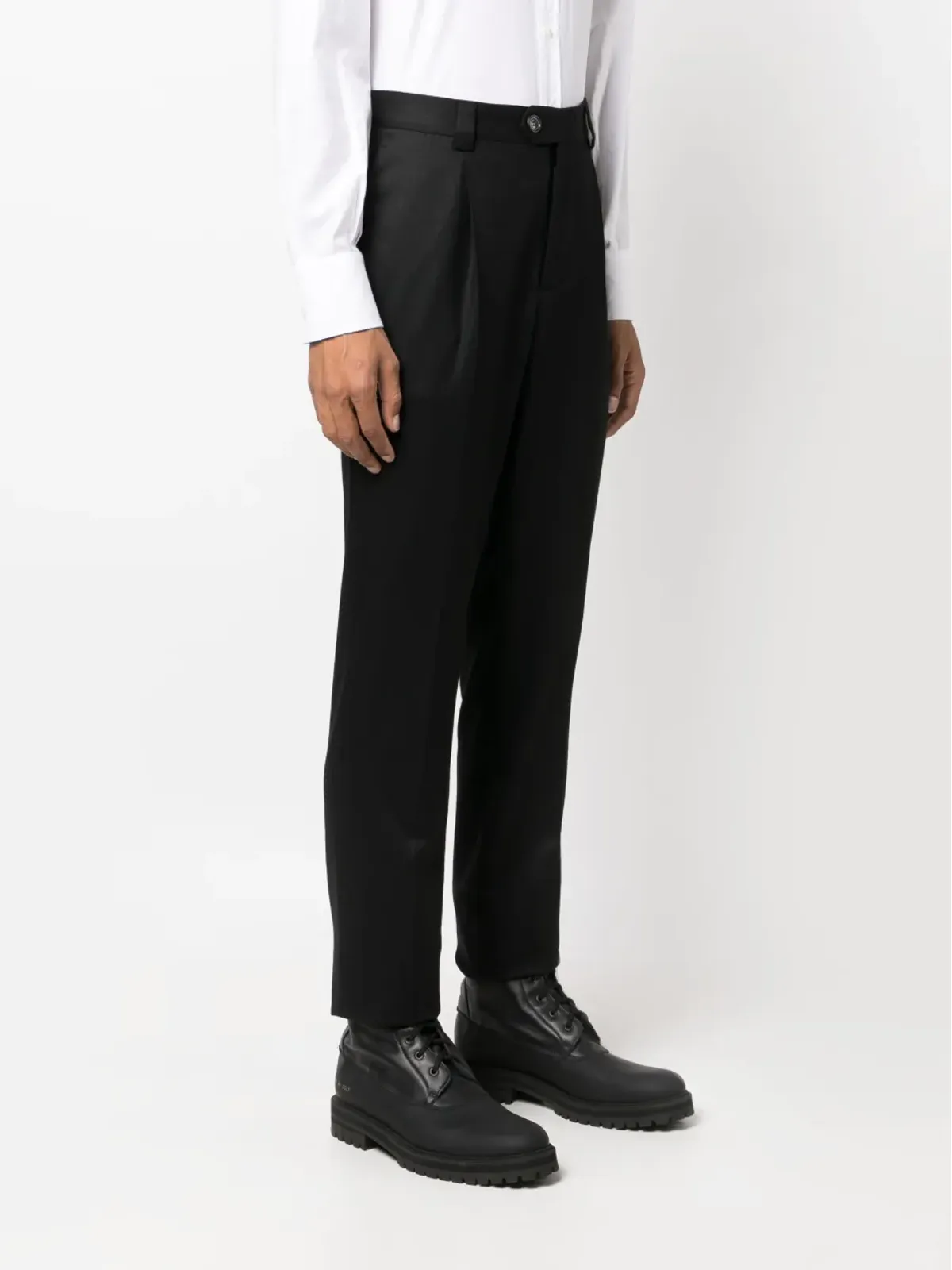 Brunello Cucinelli ミッドライズ ウール チノパンツ - ブラック - 画像3