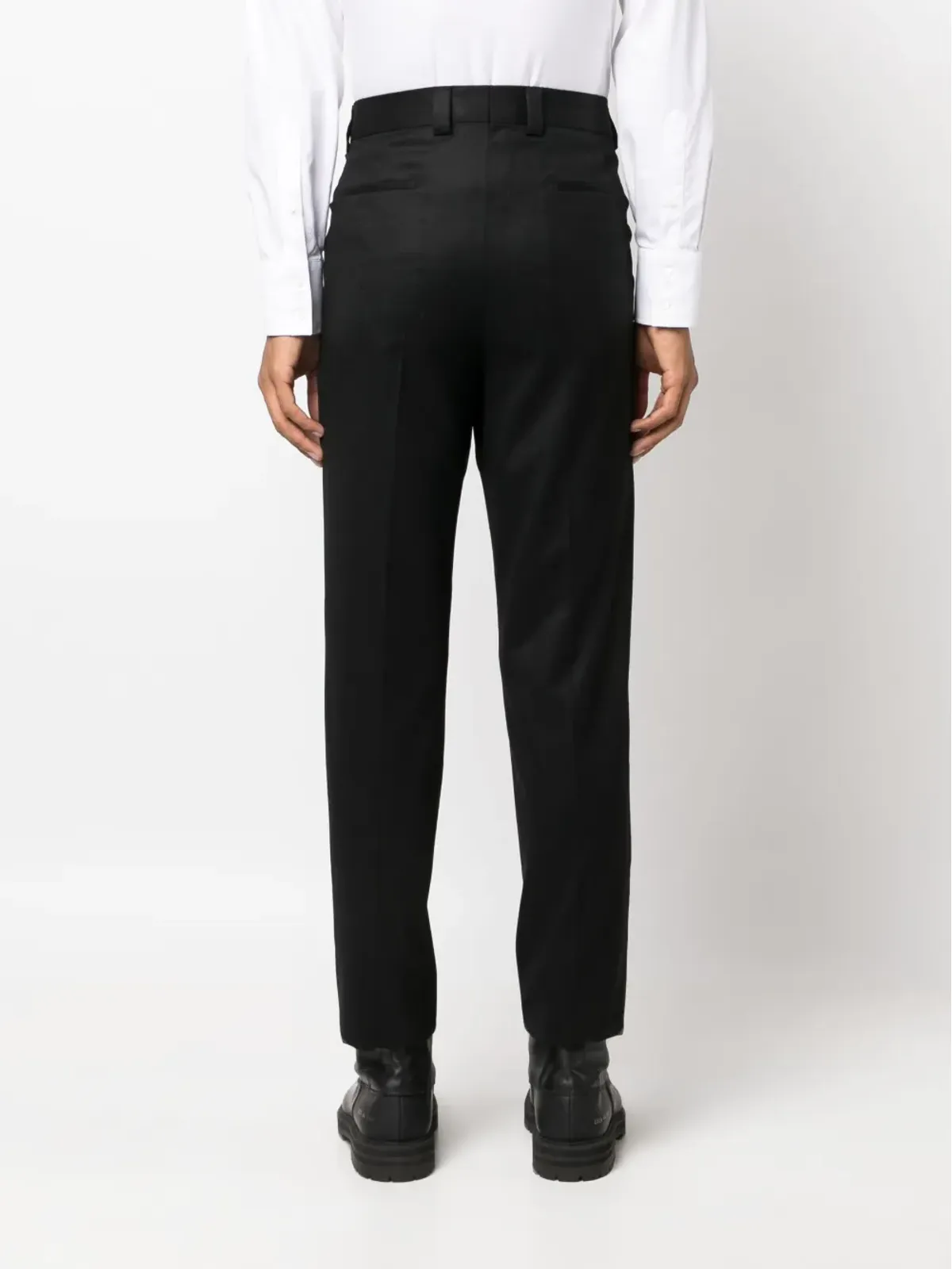 Brunello Cucinelli ミッドライズ ウール チノパンツ - ブラック - 画像4