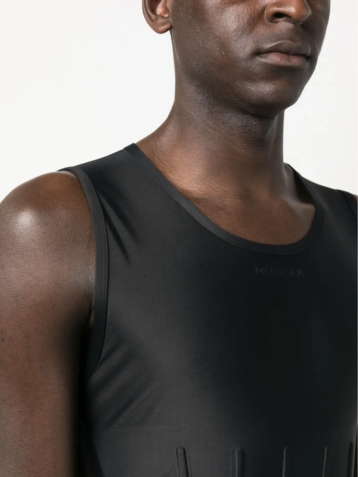 Mugler ブラック ラウンドネック ノースリーブトップ - 画像5