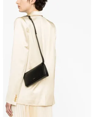 Jil Sander ロゴデボスド レザー ショルダーバッグ - ブラック - サムネイル3