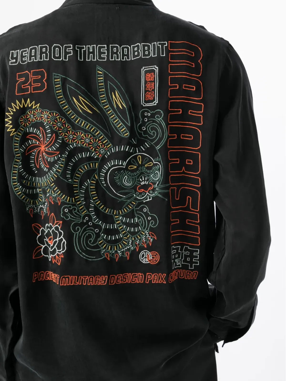 Maharishi Year of the Rabbit-embroidered shirt - Black - 画像5