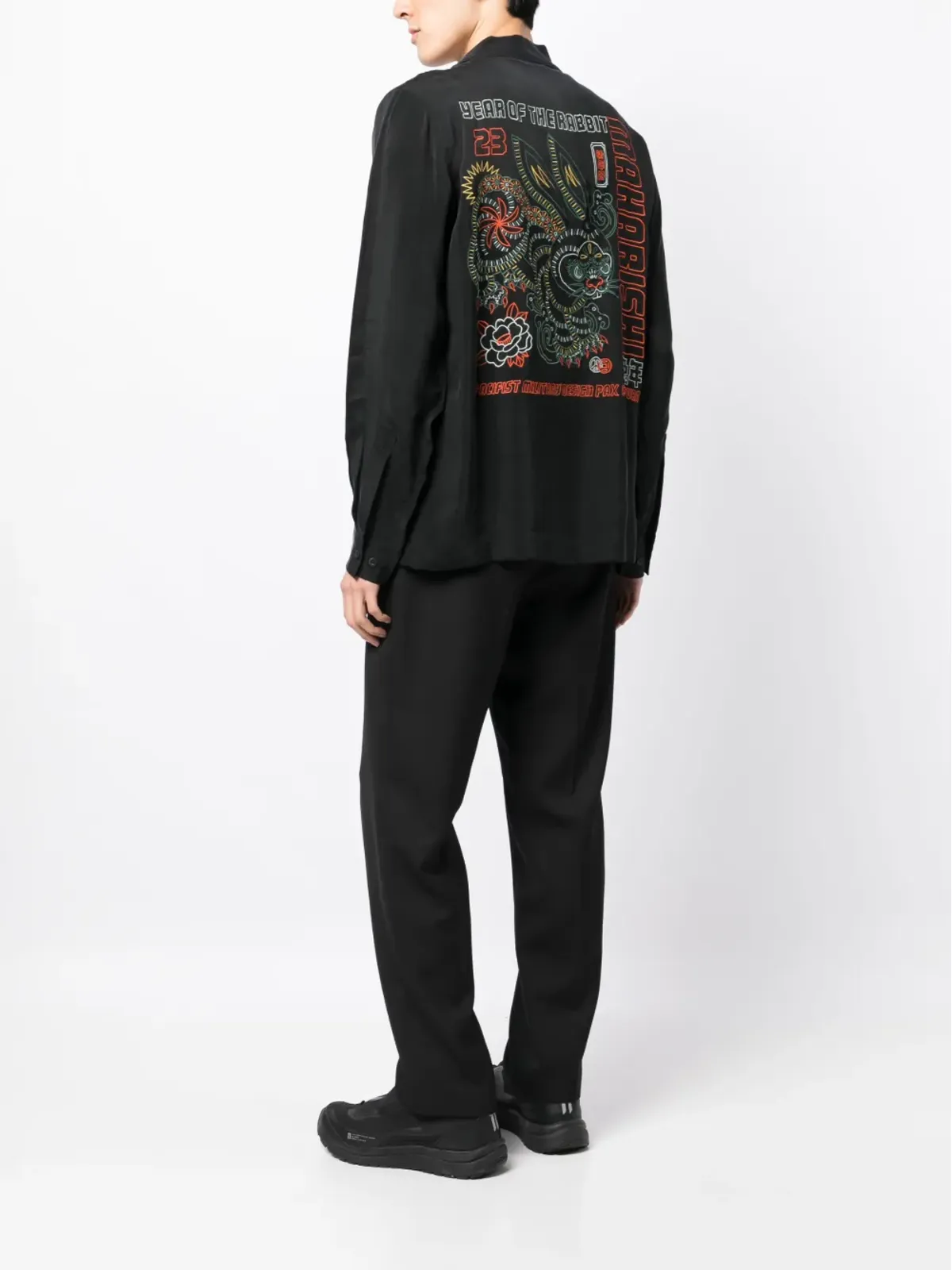 Maharishi Year of the Rabbit-embroidered shirt - Black - 画像2