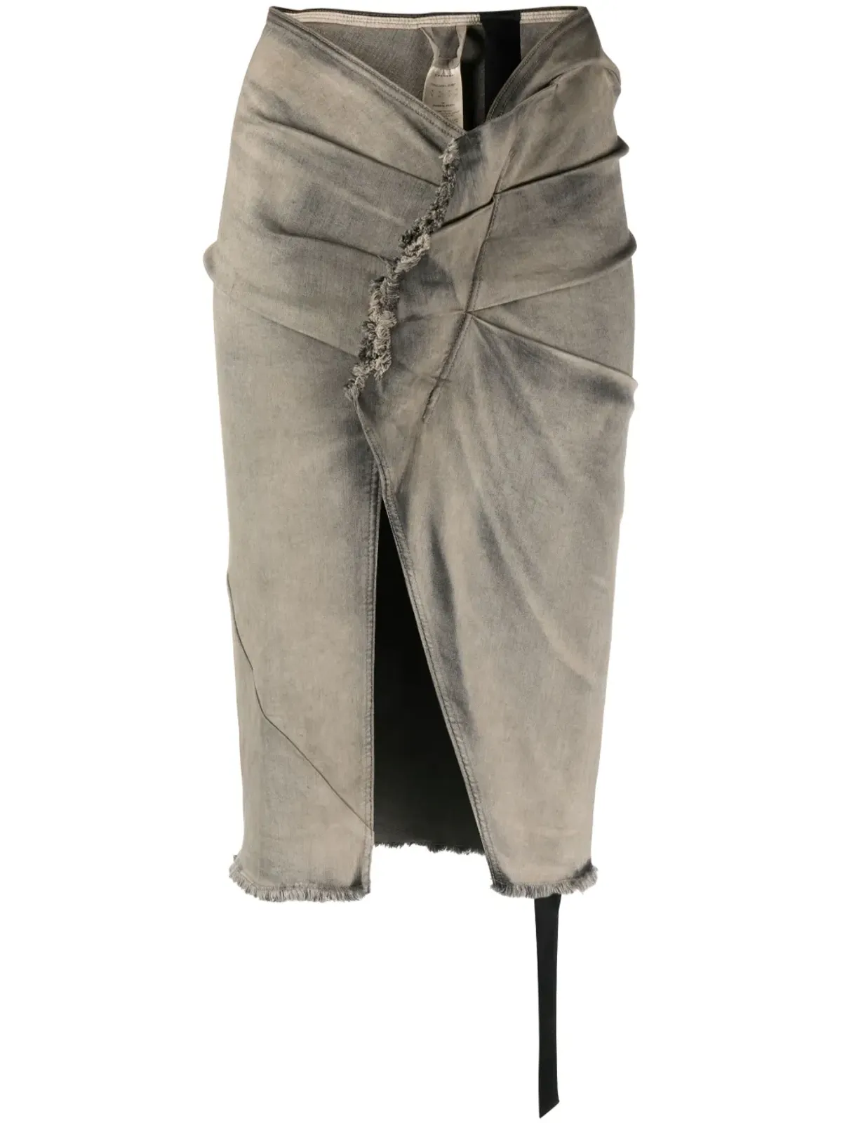 Rick Owens DRKSHDW EDFU前スリットミディスカート - 画像1