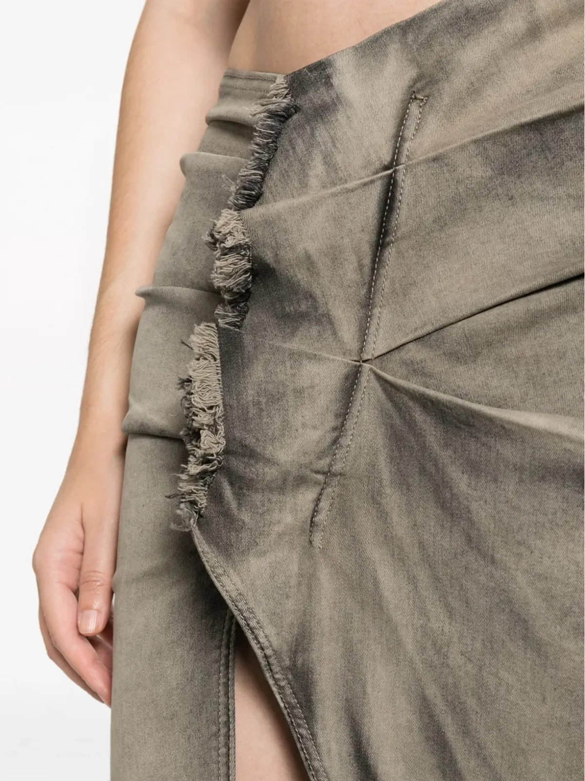 Rick Owens DRKSHDW EDFU前スリットミディスカート - 画像5