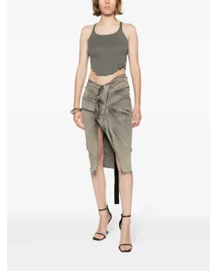 Rick Owens DRKSHDW EDFU前スリットミディスカート - サムネイル2