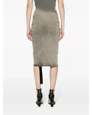 Rick Owens DRKSHDW EDFU前スリットミディスカート - サムネイル4