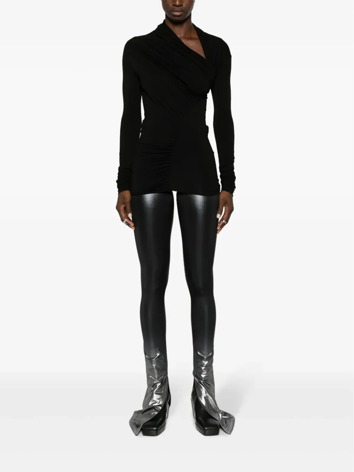 Rick Owens Lilies カーメン メタリック フレアパンツ - 画像2