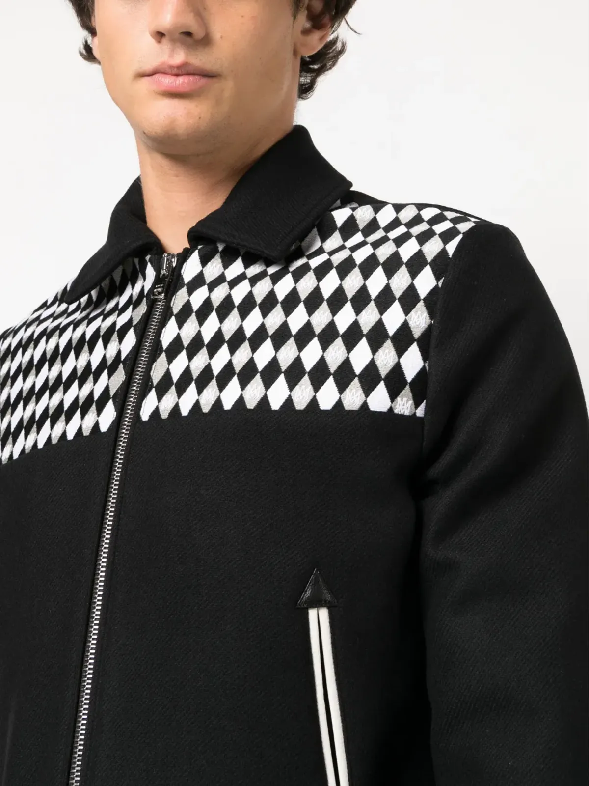 AMIRI ダイヤモンド刺繍のワークジャケット - 画像5