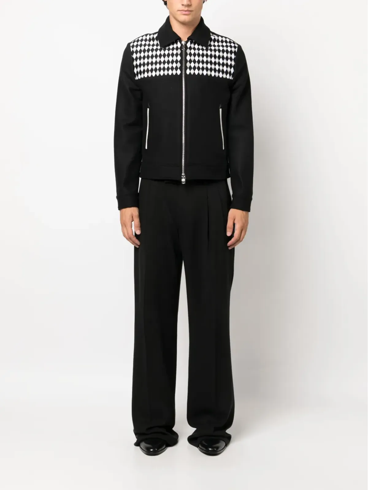 AMIRI ダイヤモンド刺繍のワークジャケット - 画像2