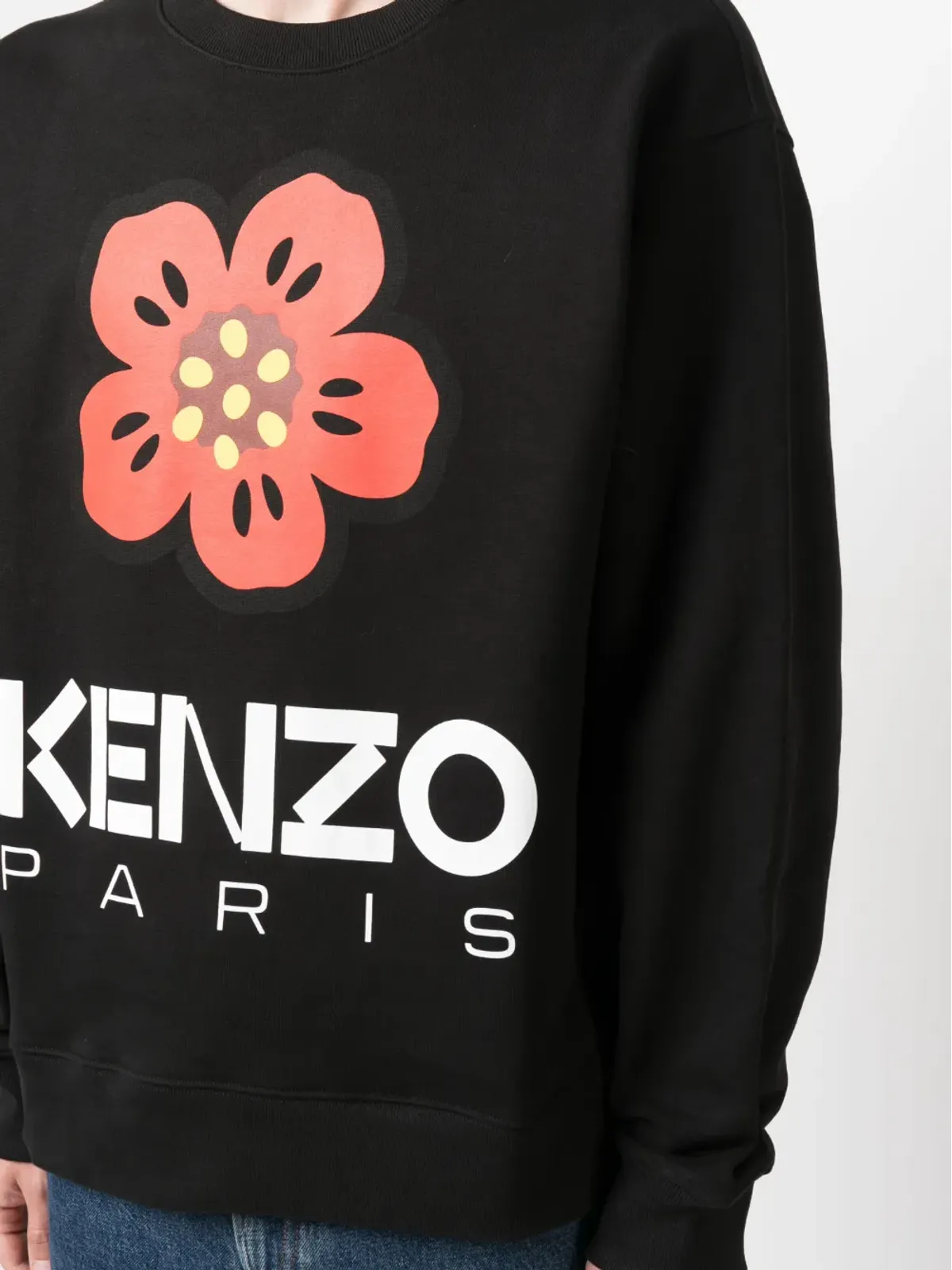 Kenzo ポピー コットン スウェットシャツ ブラック - 画像5