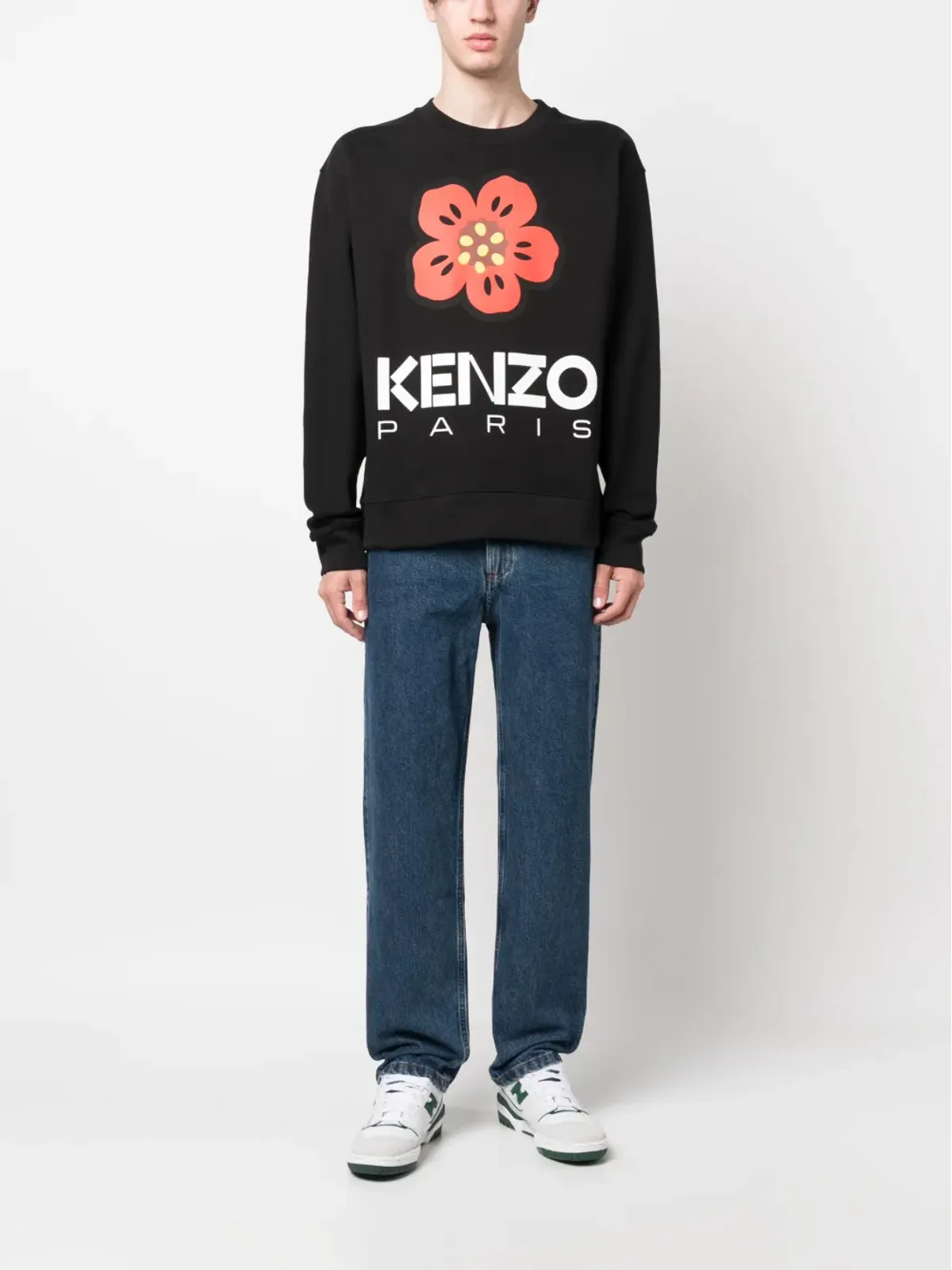 Kenzo ポピー コットン スウェットシャツ ブラック - 画像2
