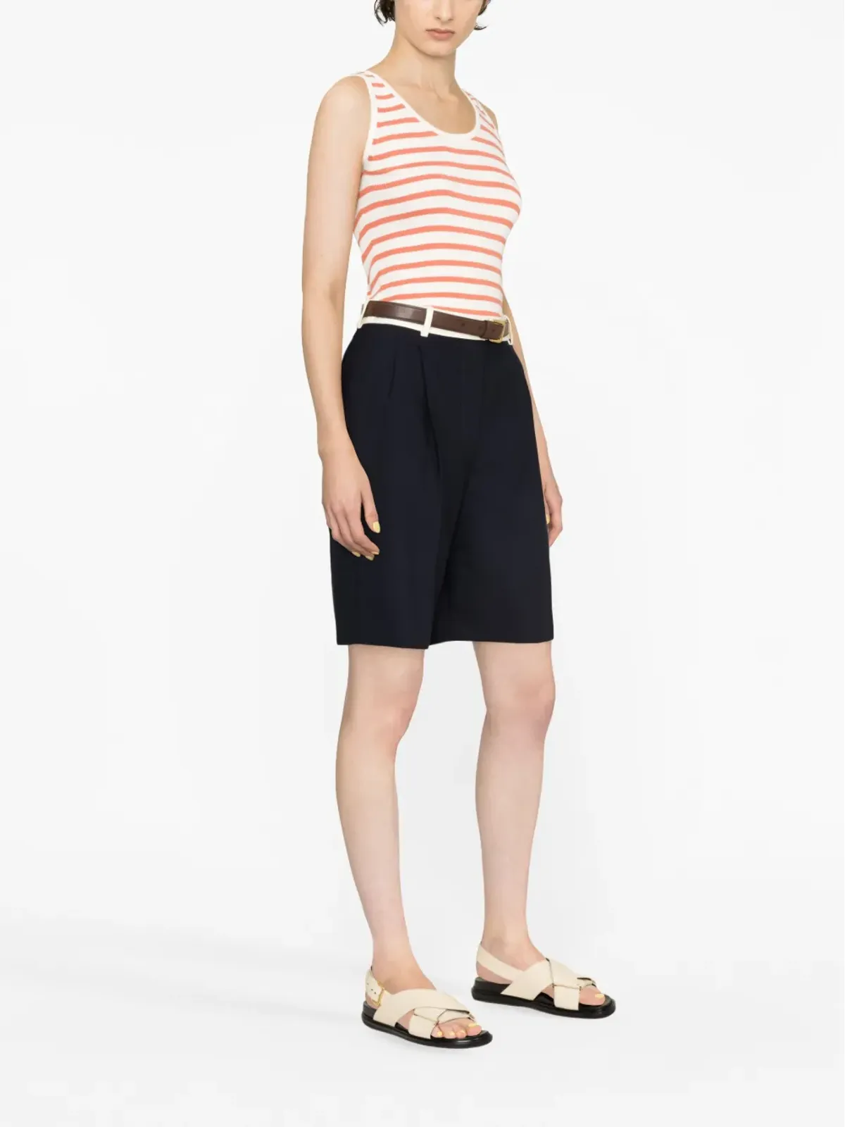 Max Mara ストライプ柄ニットタンクトップ - 画像3