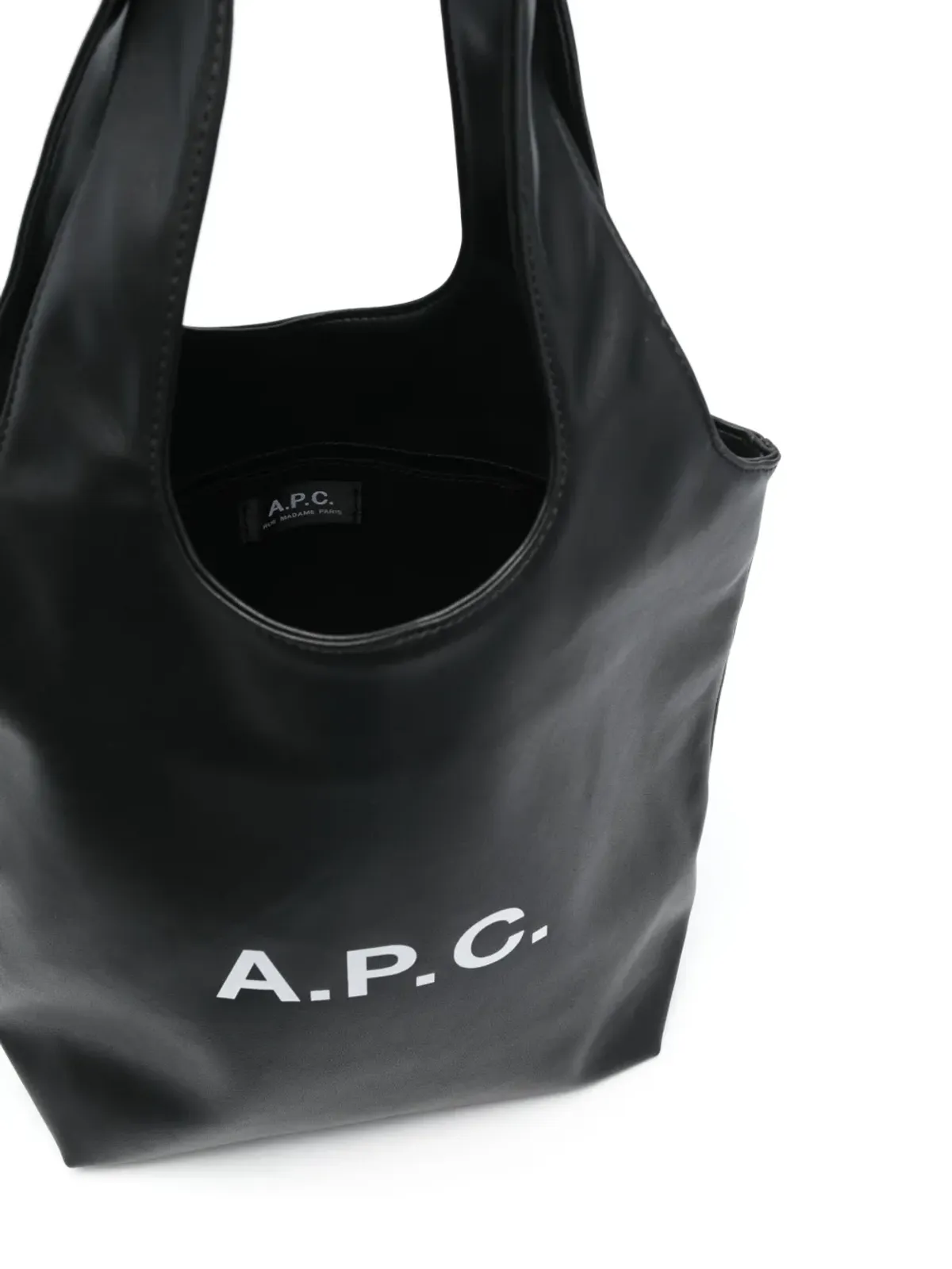 A.P.C. Ninon ロゴプリント トートバッグ ブラック - 画像5