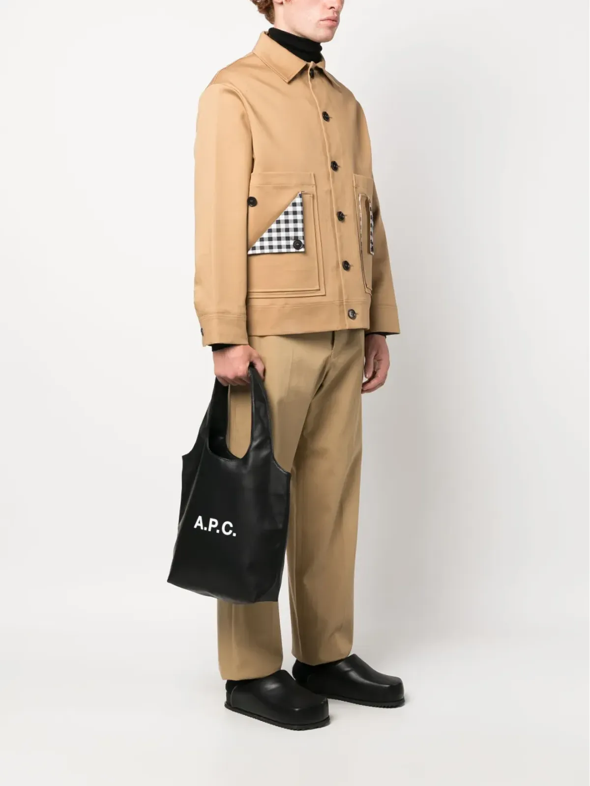 A.P.C. Ninon ロゴプリント トートバッグ ブラック - 画像2
