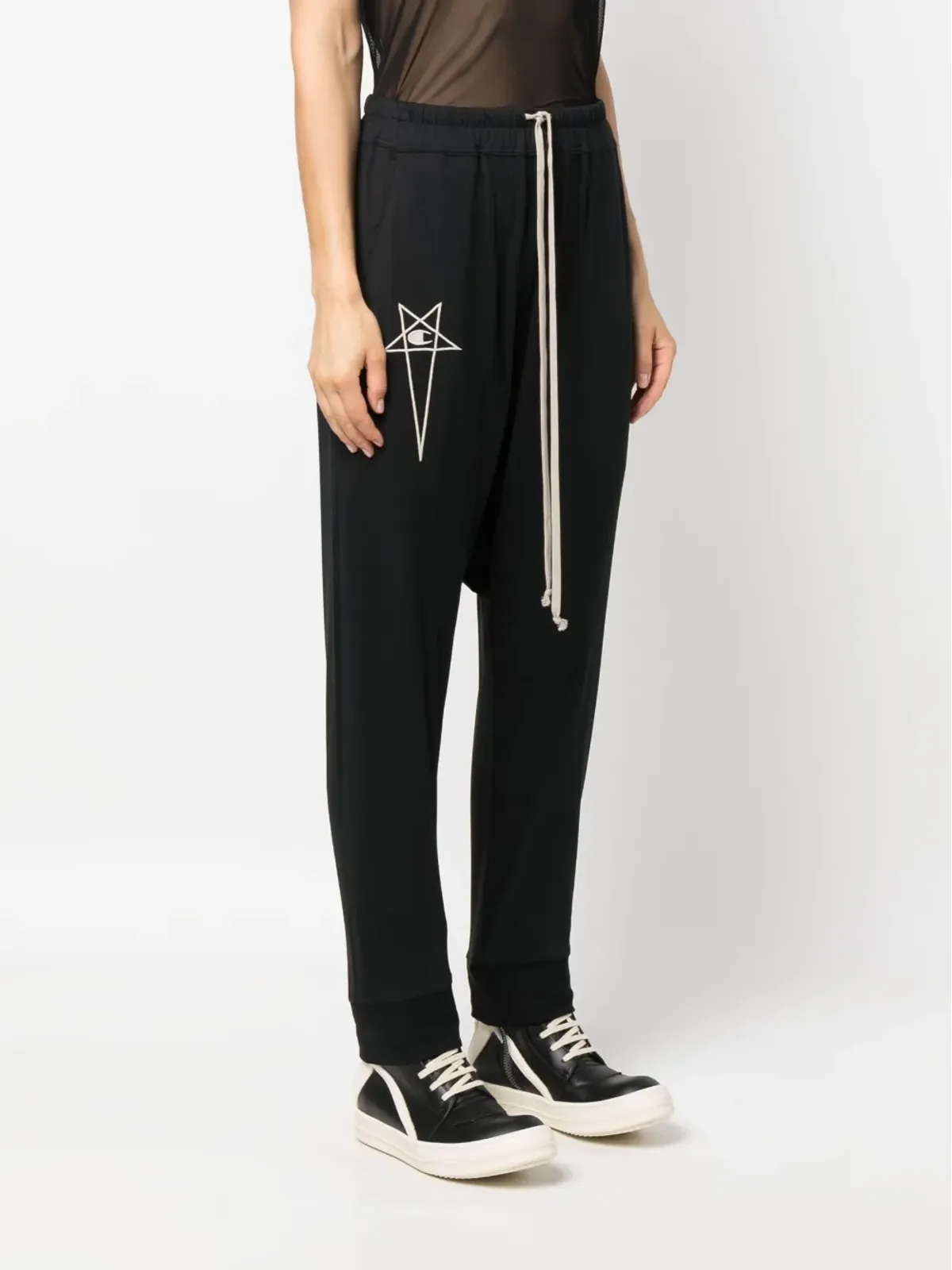 Rick Owens X Champion ロゴ刺繍 ドロップクロッチ トラックパンツ - 画像3