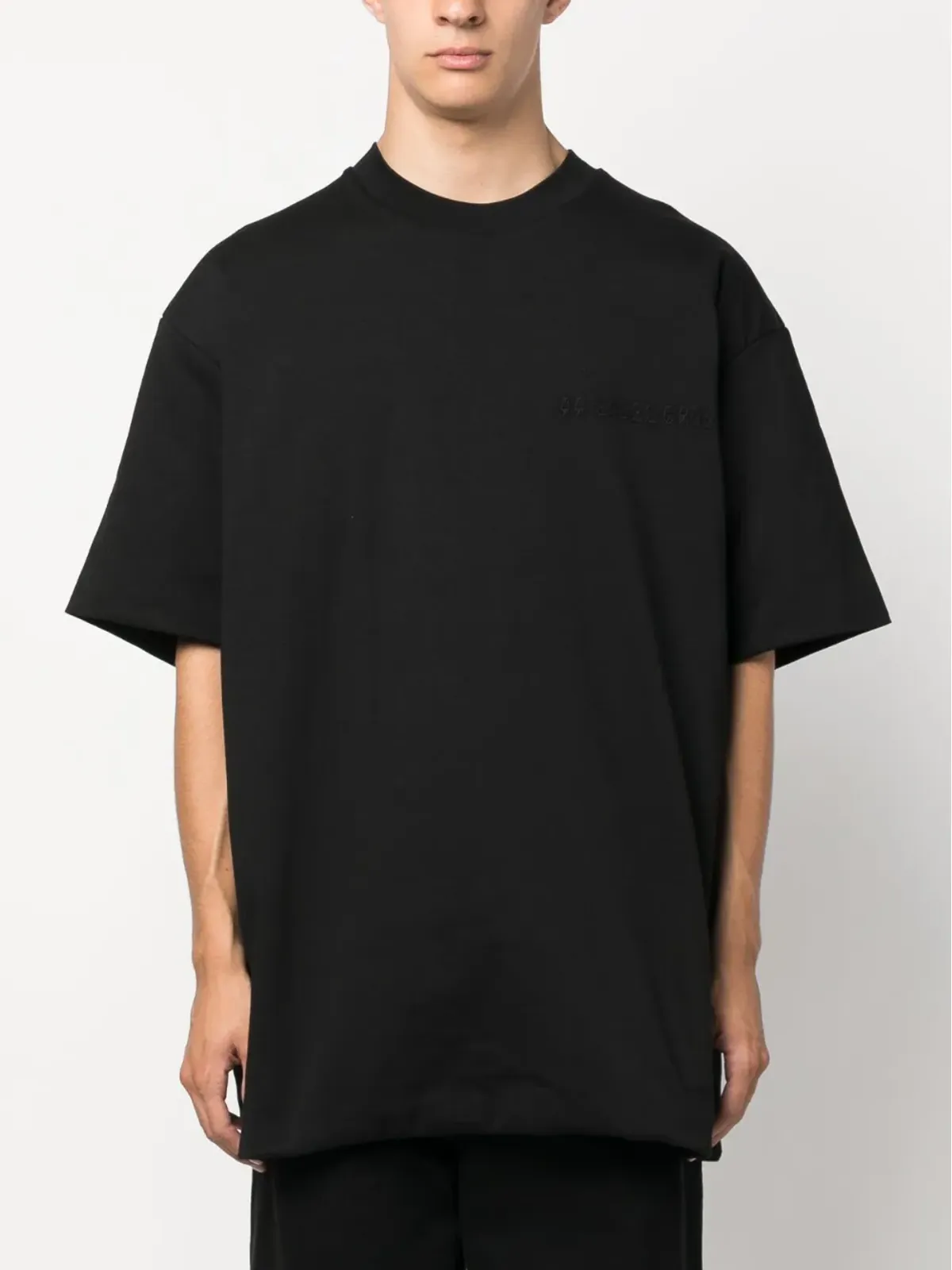 44 LABEL GROUP クルーネック コットンTシャツ - ブラック - 画像3