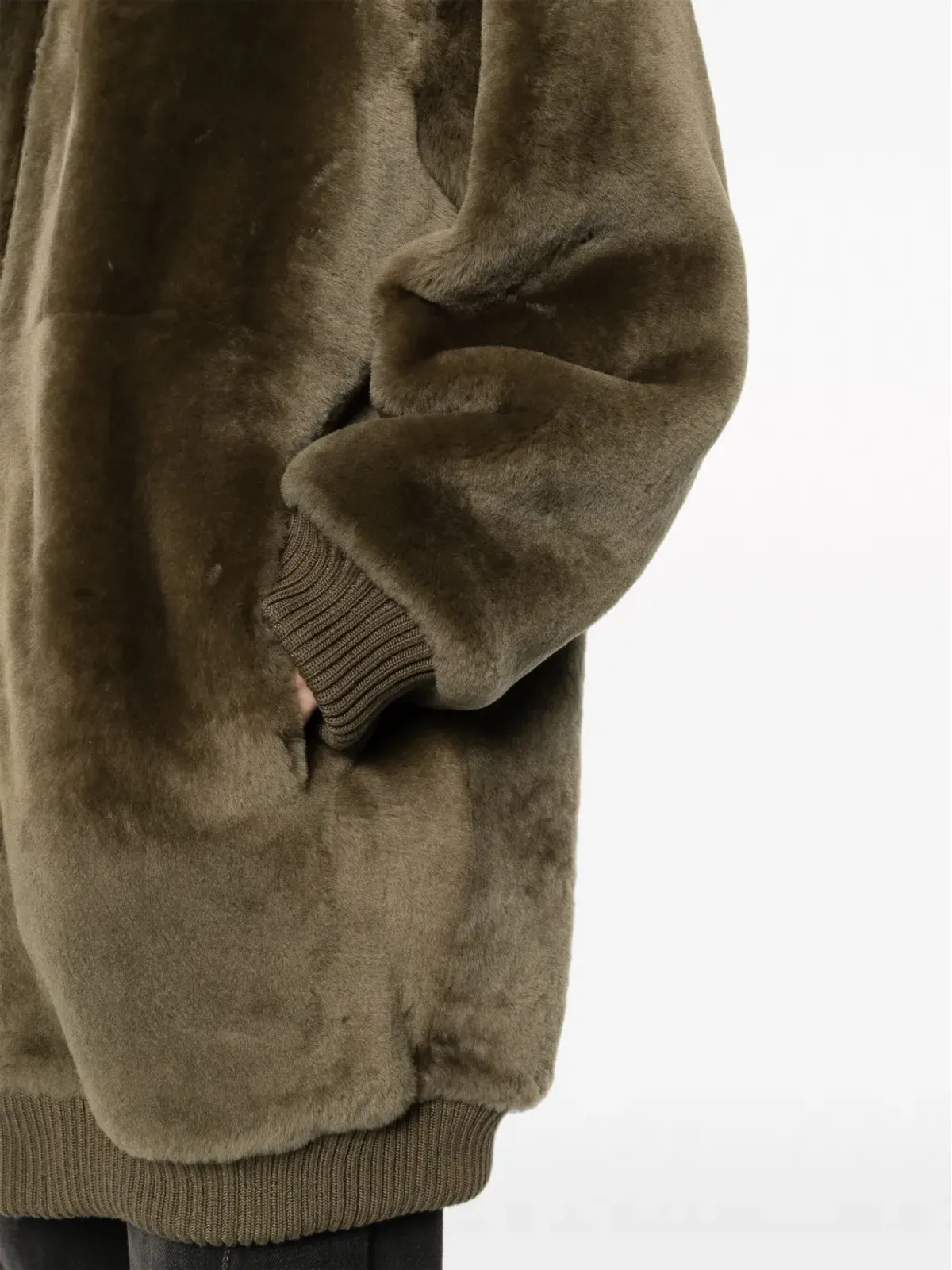 Yves Salomon フード付きシアリングコート - 画像5
