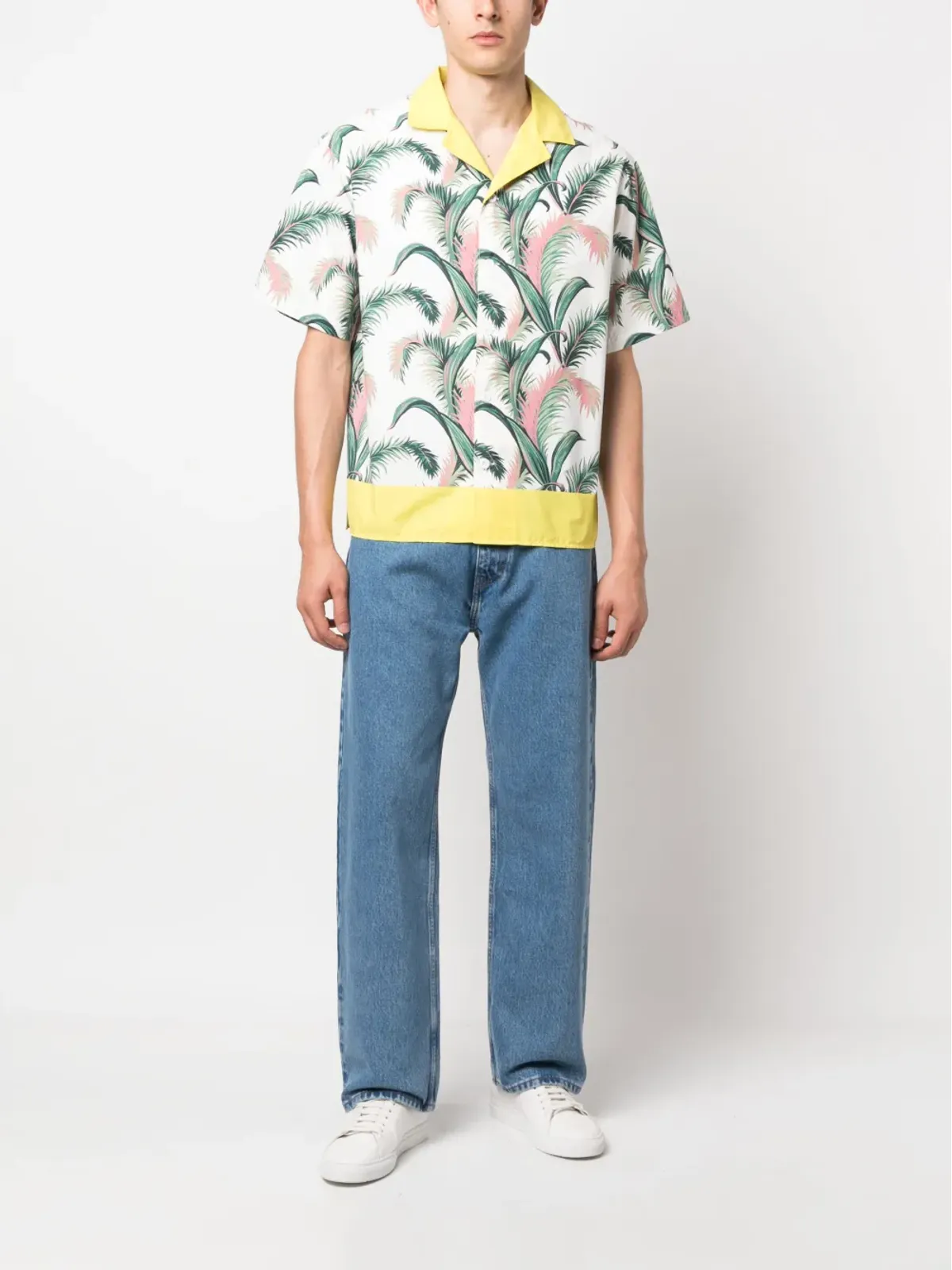 Maison Kitsuné botanical-print short-sleeve shirt - White - 画像2