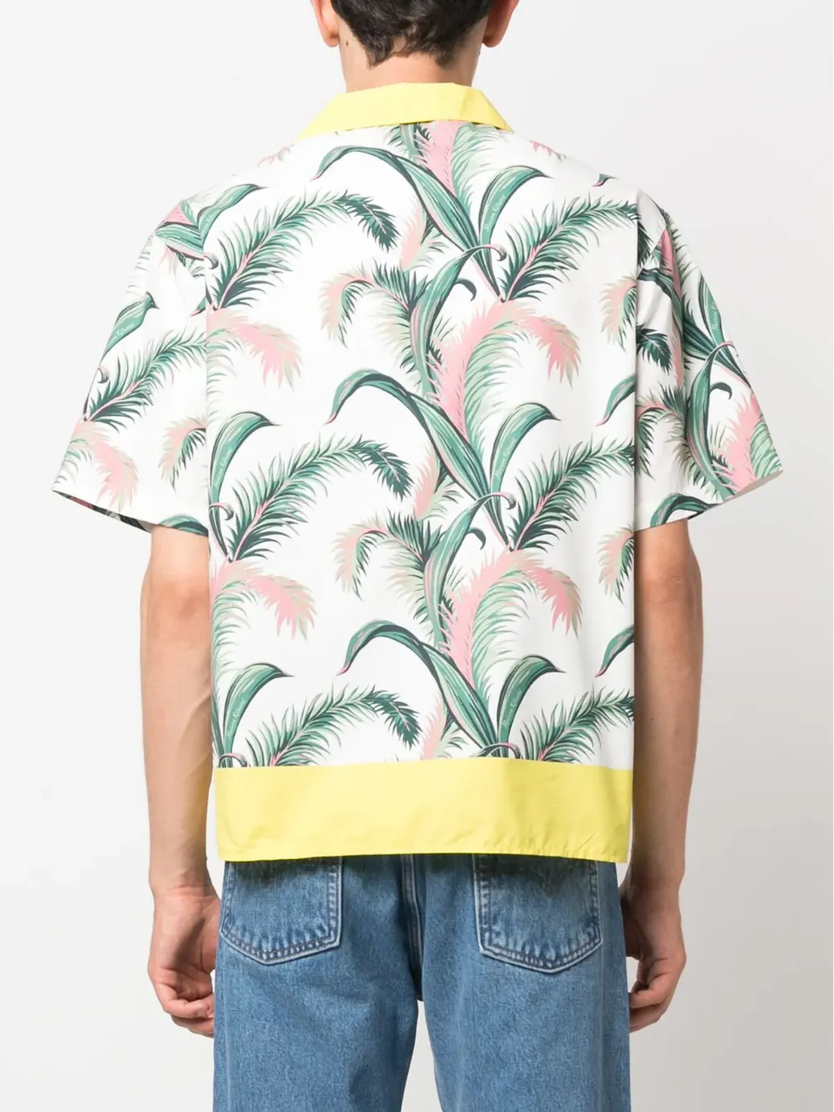 Maison Kitsuné botanical-print short-sleeve shirt - White - 画像4