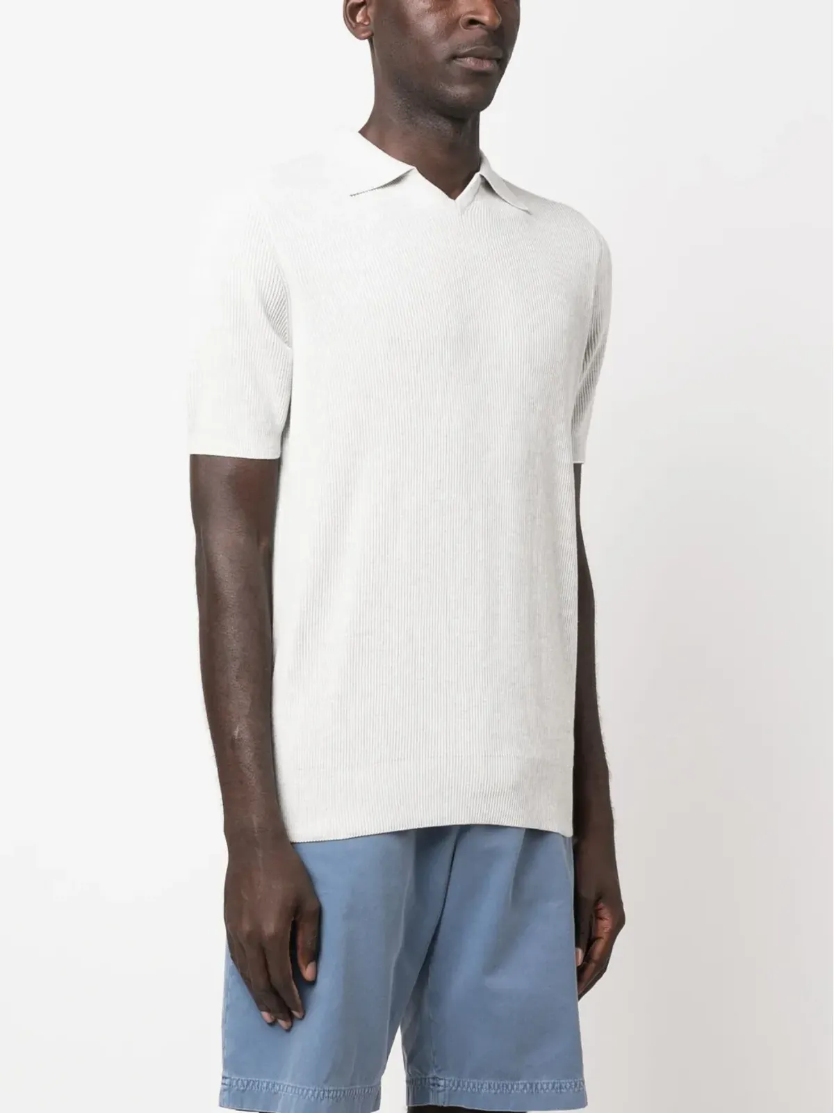 Brunello Cucinelli リブニットTシャツ - Grey - 画像3