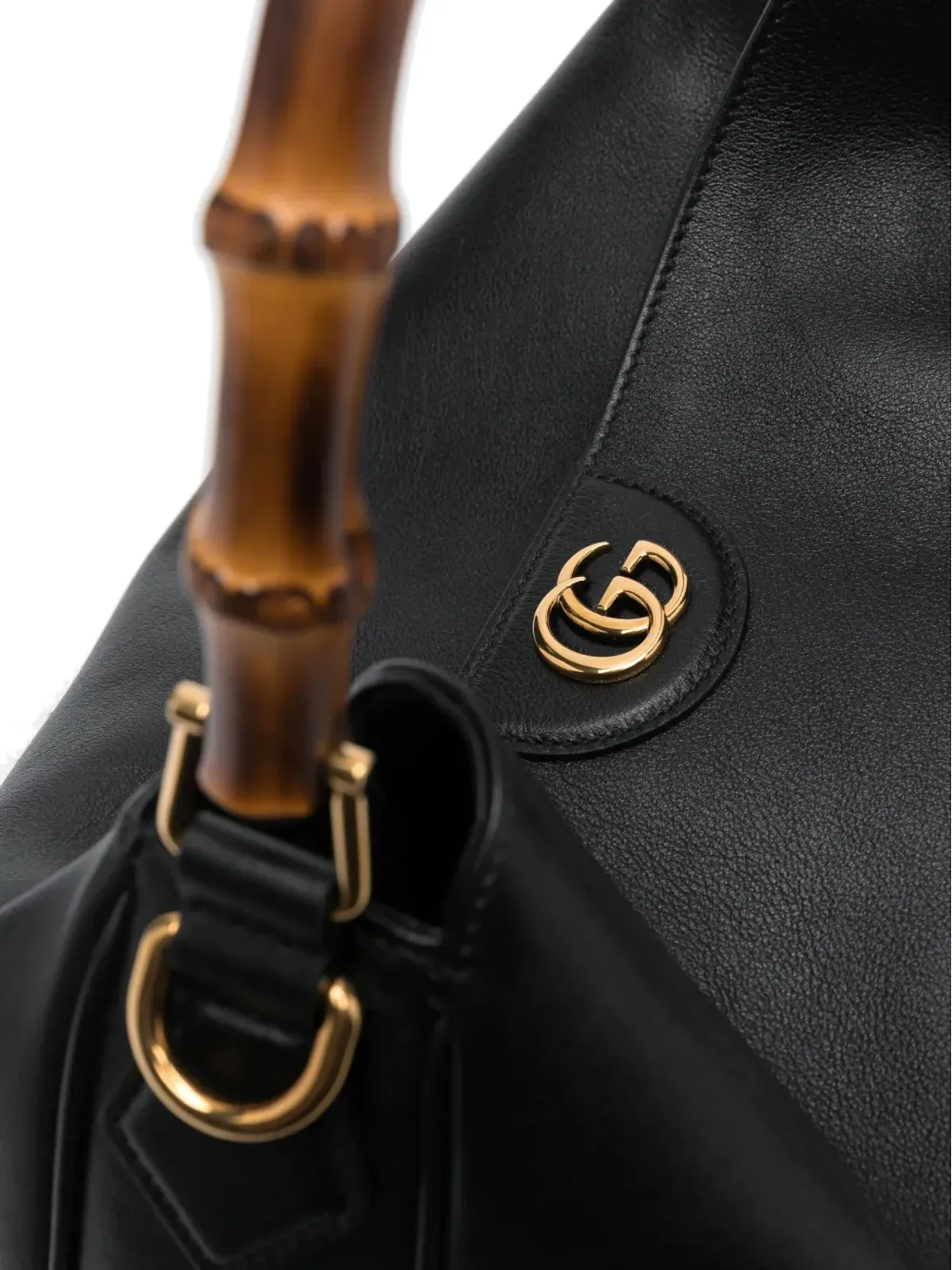 Gucci ダイアナ レザー トートバッグ - ブラック - 画像4