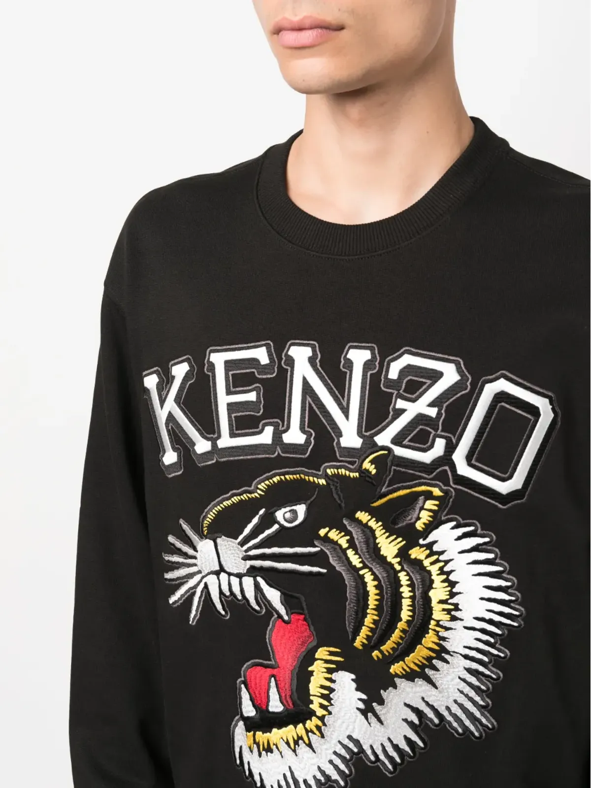 Kenzo バーシティ ジャングル ロゴ刺繍 コットン スウェットシャツ - 画像5