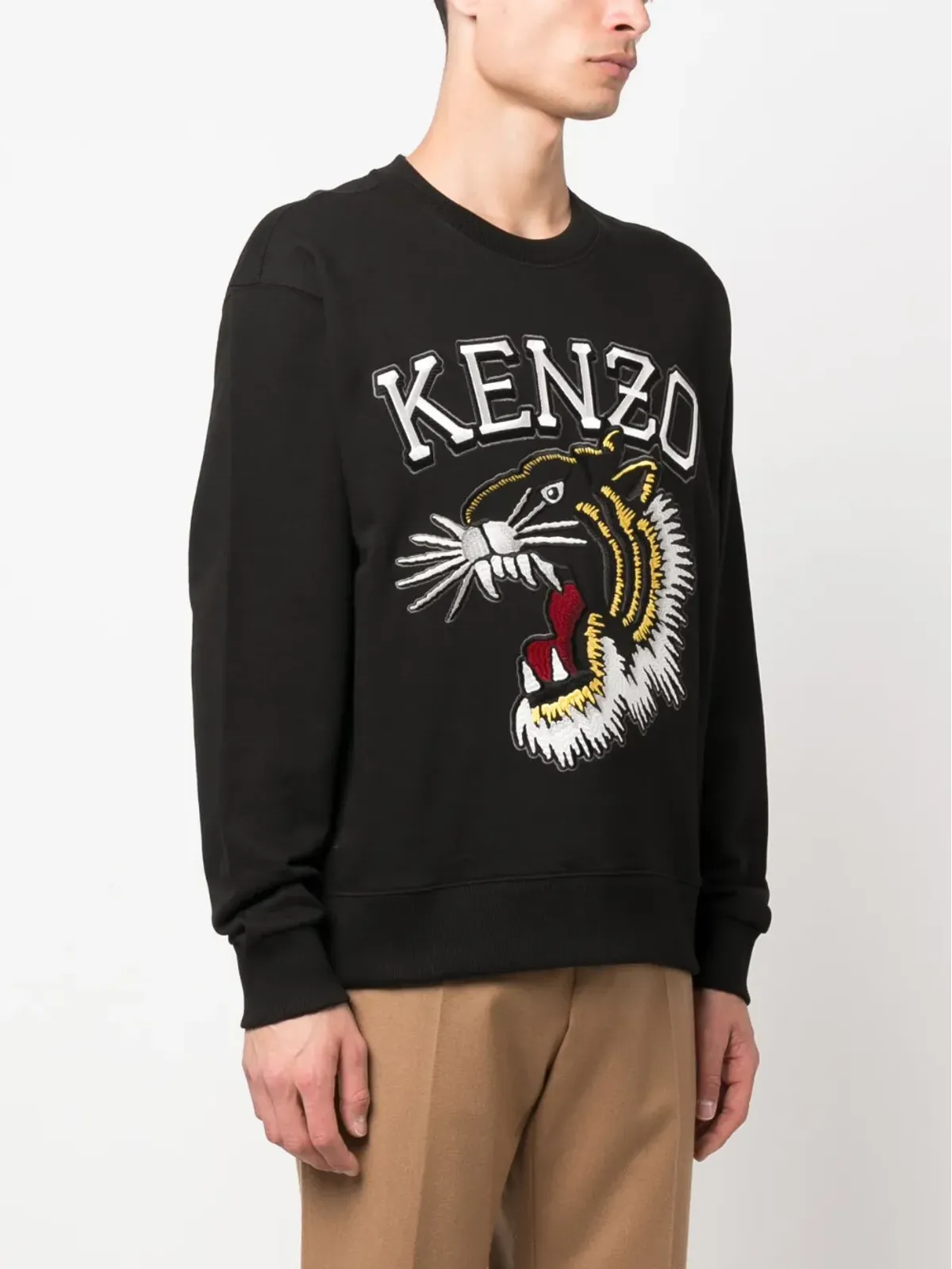 Kenzo バーシティ ジャングル ロゴ刺繍 コットン スウェットシャツ - 画像3