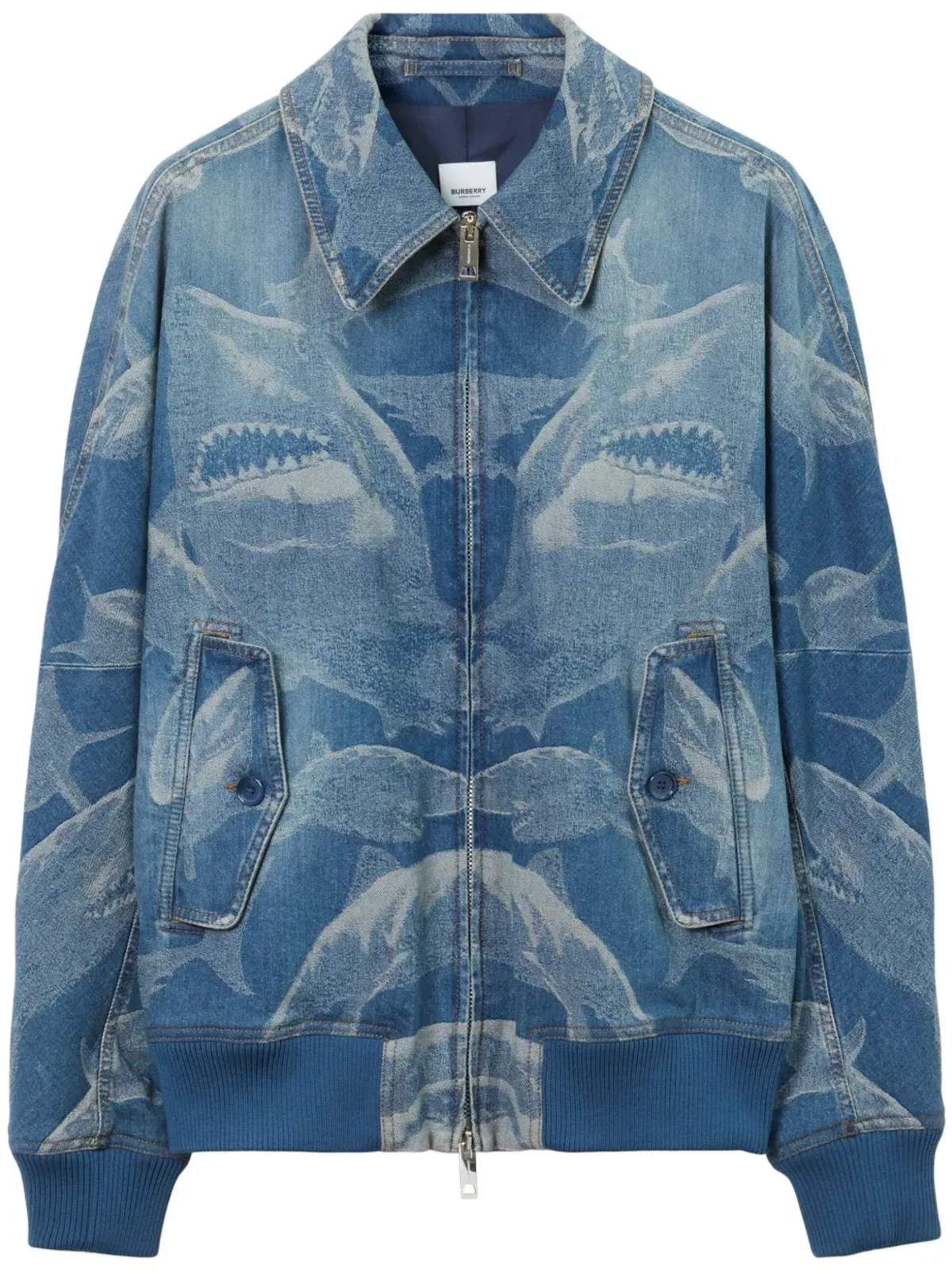 Burberry シャークプリント デニム ボンバージャケット - 画像1
