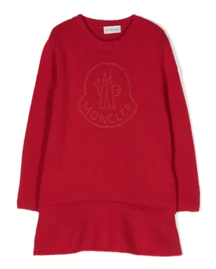 Moncler Enfant ロゴ刺繍 ヴァージンウール ニットドレス - サムネイル1