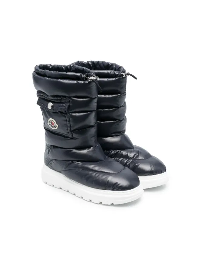Moncler Enfant Moncler Enfant ロゴパッチ付きキルティングスノーブーツの商品画像