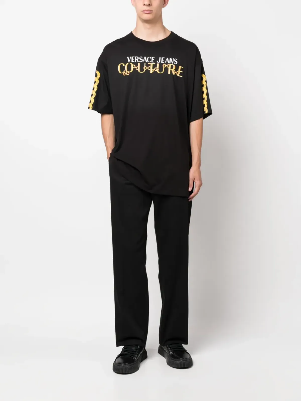 Versace Jeans Couture チェーンリンク コットン Tシャツ - 画像2