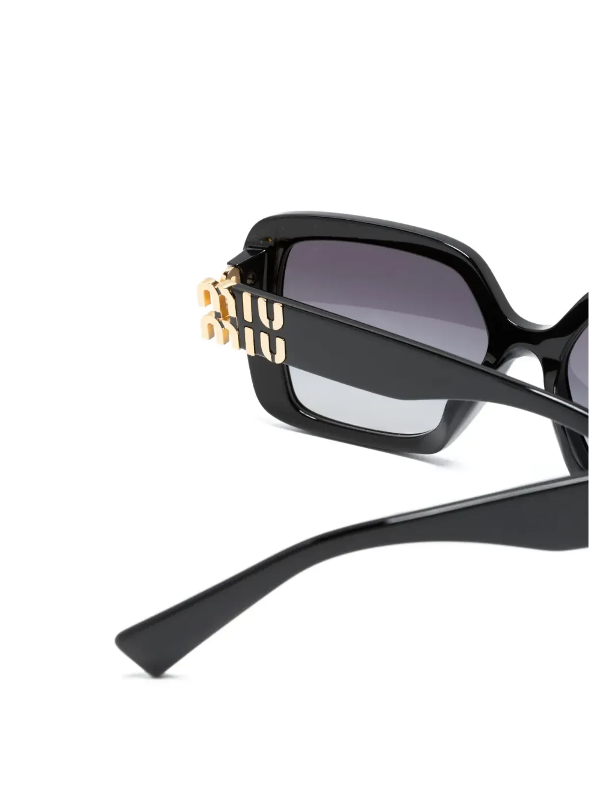 Miu Miu Eyewear logo-plaque oversized-frame sunglasses - Black - 画像3