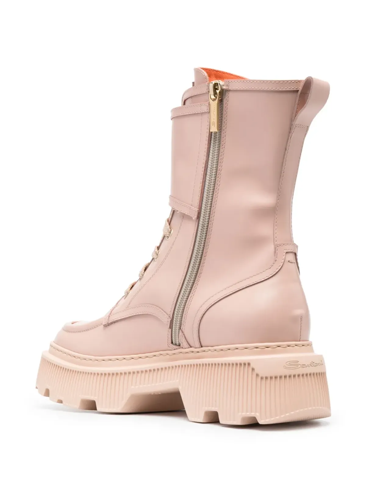 Santoni ラウンドトゥ・レザー・ブーツ - ピンク - 画像3