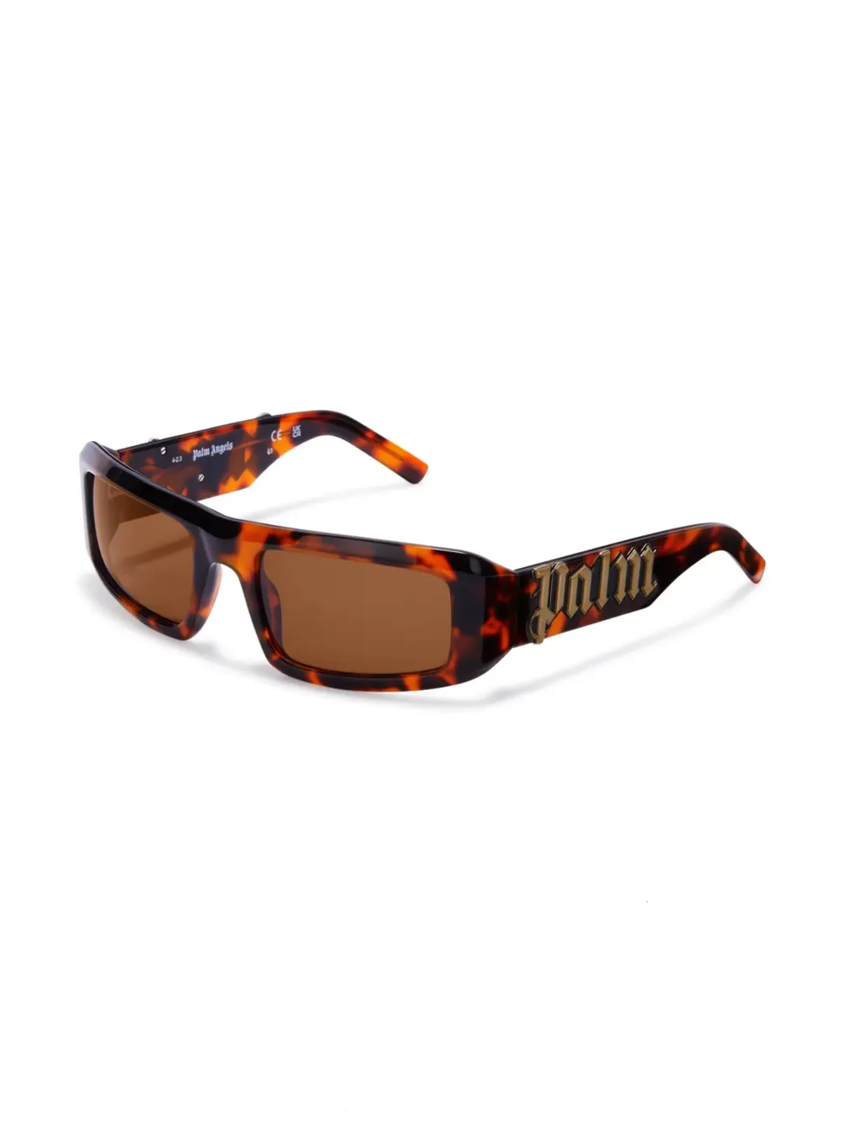 Palm Angels Eyewear Kerman レクタンギュラーフレーム サングラス（ブラウン） - 画像2